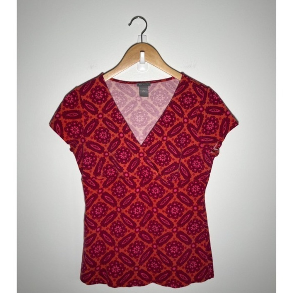 Ann Taylor Y2K Babydoll Top Womens Orange Medium